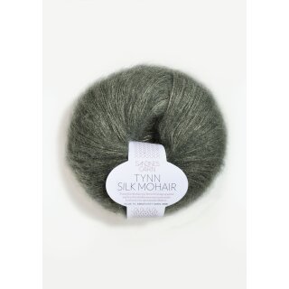 Tynn Silk Mohair 9071 støvet olivengrønn