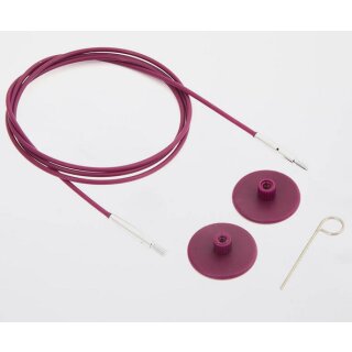 KnitPro Nadelseil purple Swivel Stainless Steel Cable f&uuml;r austauschbare Nadelspitzen 360 Grad