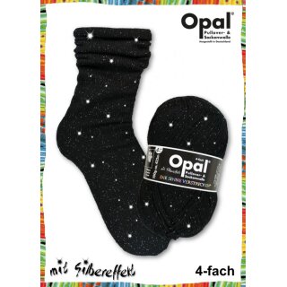 Opal Tiefschwarz mit Silbereffekt 4-fach